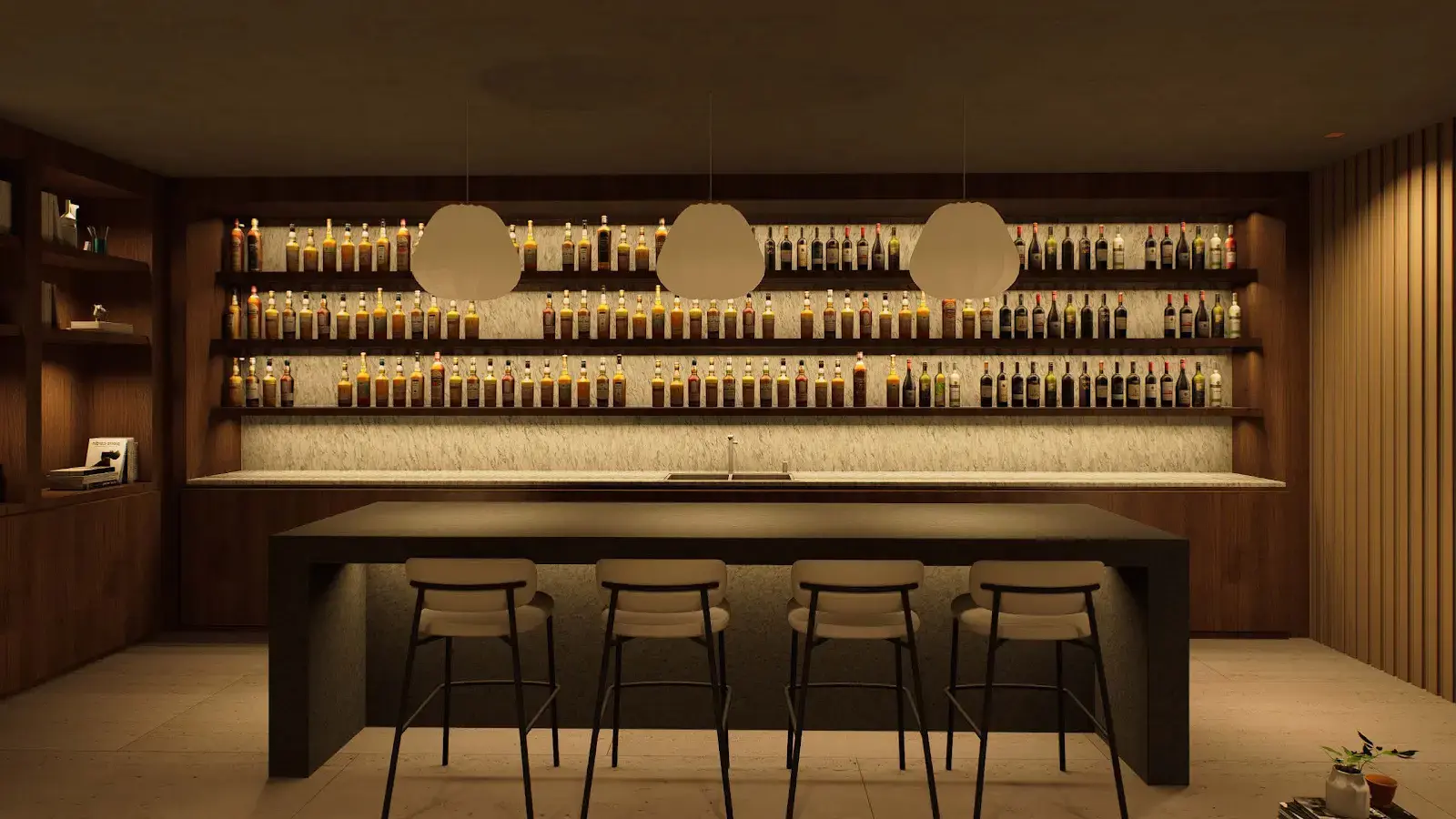 24 SW 24th Road - Lower-level bar rendering